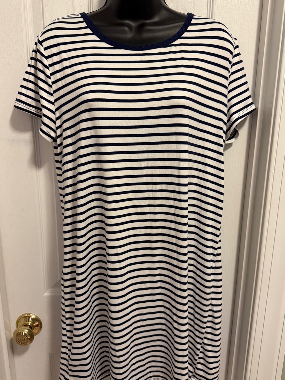 Nautica Striped Navy and White Women’s T-Shirt Dress